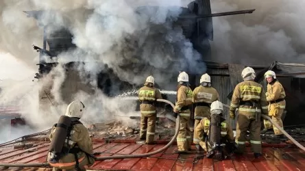 Алматыда Ялян базарының артындағы қоймадан шыққан өрт сөндірілді