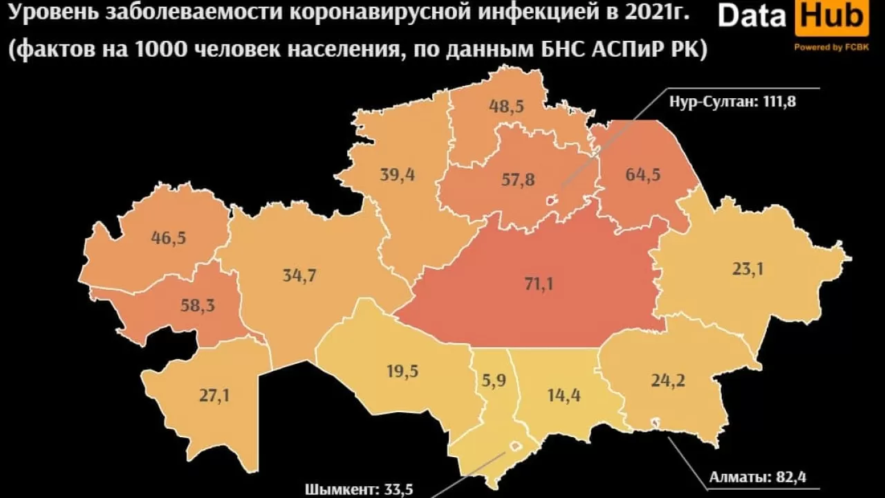 Уровень заболеваемости COVID-19 зависит от региона и отличается в 19 раз  