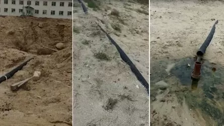 Слив нечистот в пригороде Актау зафиксировали на видео