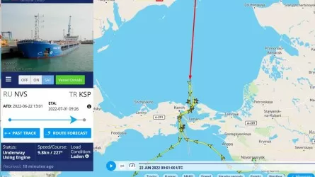 Украинское зерно из Бердянска вывозит казахстанский сухогруз?