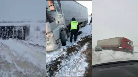 В Костанайской области из-за непогоды на трассах застряли десятки водителей