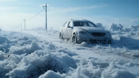 На казахстанских трассах скопилось множество автомобилей