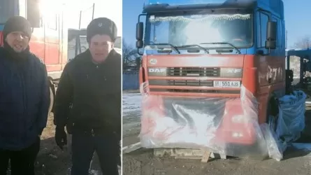 Замерзающего дальнобойщика спасла семья полицейского в Павлодарской области