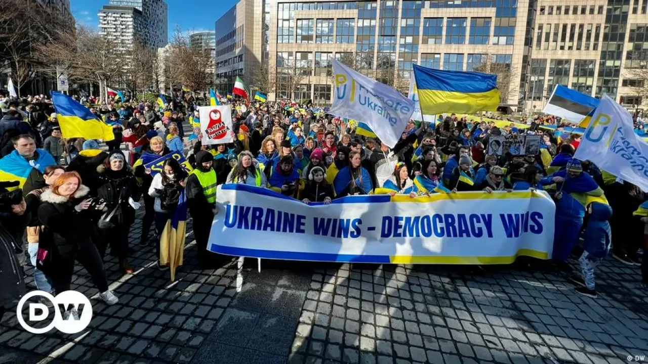 В Брюсселе прошла массовая акция против войны в Украине