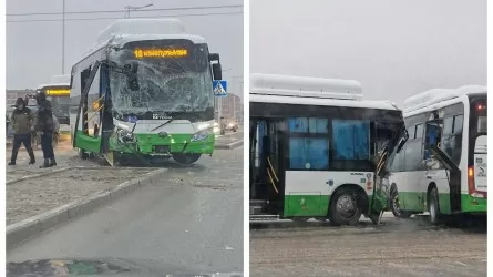 Қызылордада екі автобус соқтығысты