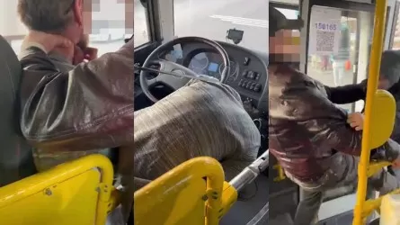Петропавлда жол ақысын төлемей автобустан түсіп кетпек болған жолаушы жүргізушіні мойнынан буындырған