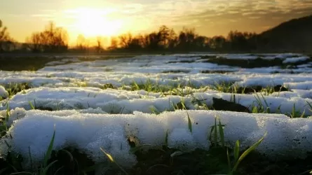 Снег активно тает в шести областях Казахстана