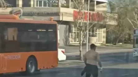 В Павлодаре пьяный мужчина разгуливал по улице с ножом