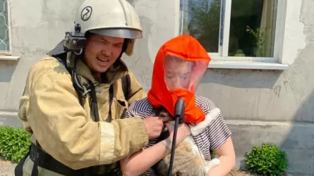 Өскеменде өрт сөндірушілер әйел мен оның баласын өрттен құтқарды