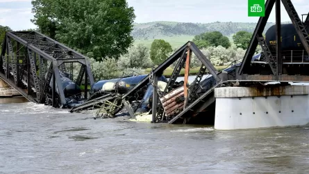 В США из-за обрушения моста в реку упал поезд с опасными веществами