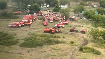 МЧС РК показало, как спасатели борются с пожаром в Павлодарской области