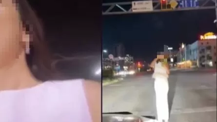Шымкентте блогер қыз қиылыста тоқтаған көліктен шығып, билеген
