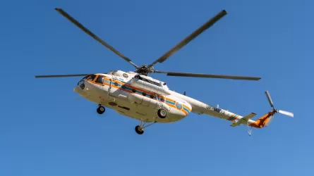 Вертолет привлекли для тушения пожара в Костанайской области