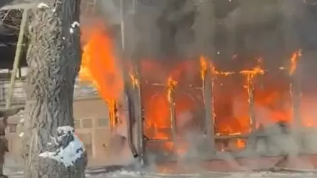 Пожар уничтожил цветочный магазин в Алматы
