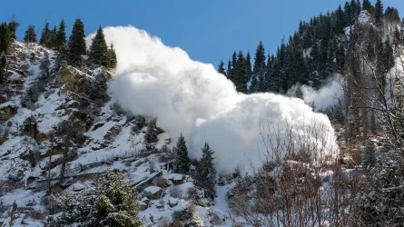 Лавины объемом 450 кубометров сошли в горах Алматы