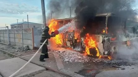 Таразда автобус өртенді