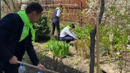 "Помоги ближнему": алматинцы навели порядок во дворах ветеранов, одиноких пенсионеров 