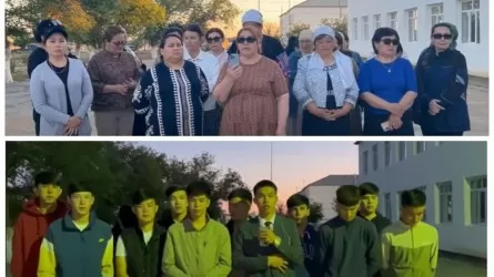 Маңғыстауда жаппай төбелес шығарған түлектер мен олардың ата-аналары бейнеүндеу жасады