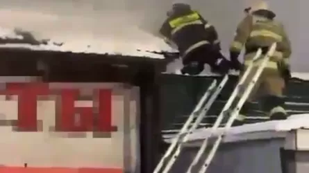 Обширный пожар вспыхнул в цветочном магазине в Алматы 
