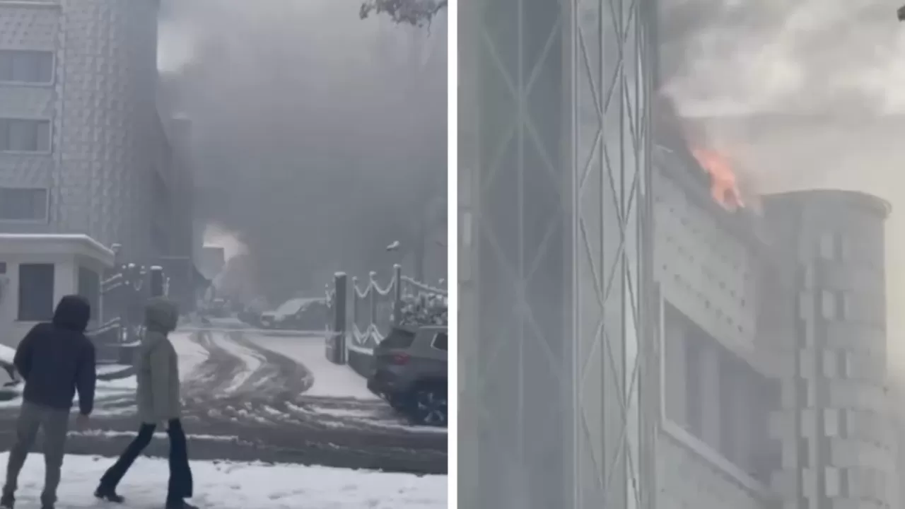 Алматыда бос тұрған төрт қабатты ғимарат өртенді