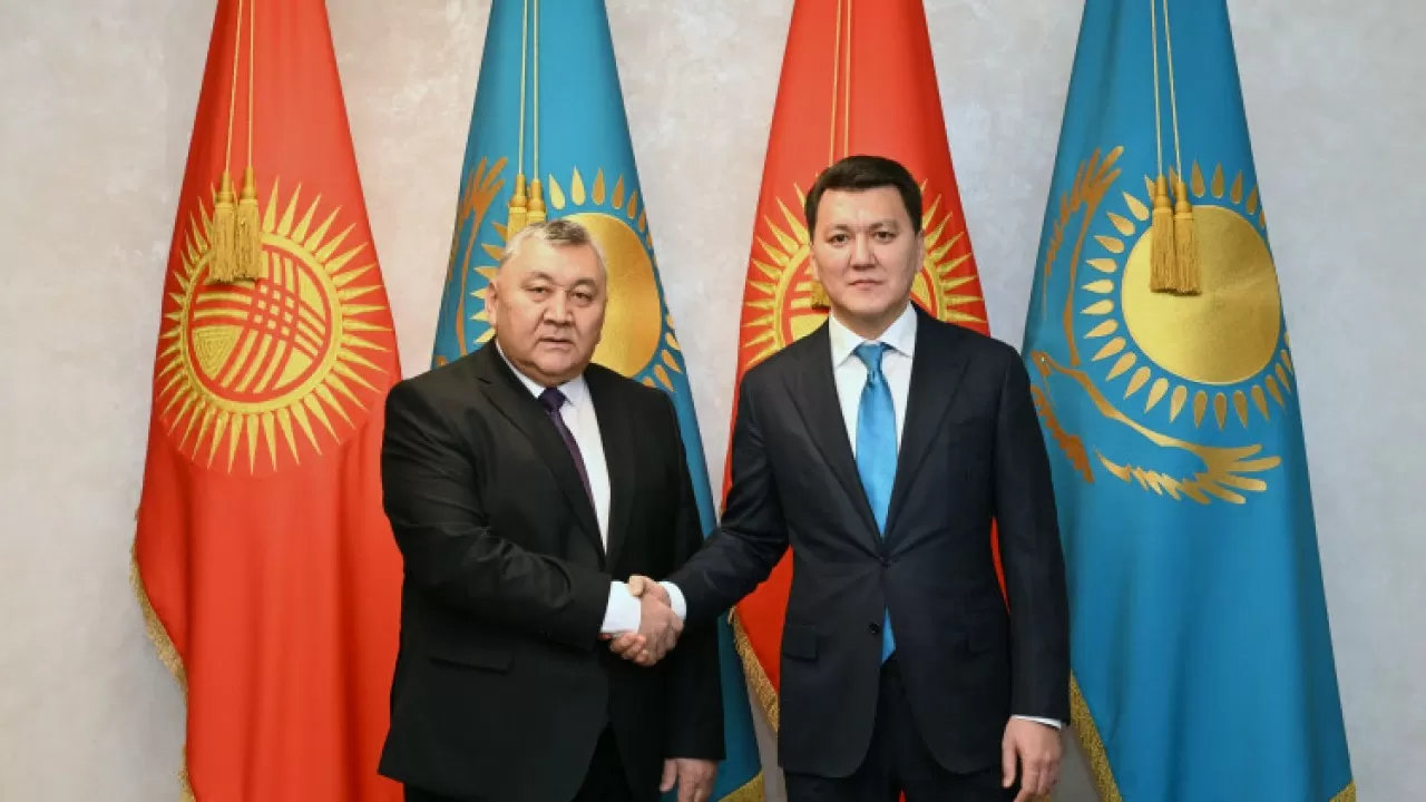Мемлекеттік кеңесші Ерлан Қарин Алматыда Қырғыз Республикасының Мемлекеттік хатшысы Марат Иманқұловпен кездесті