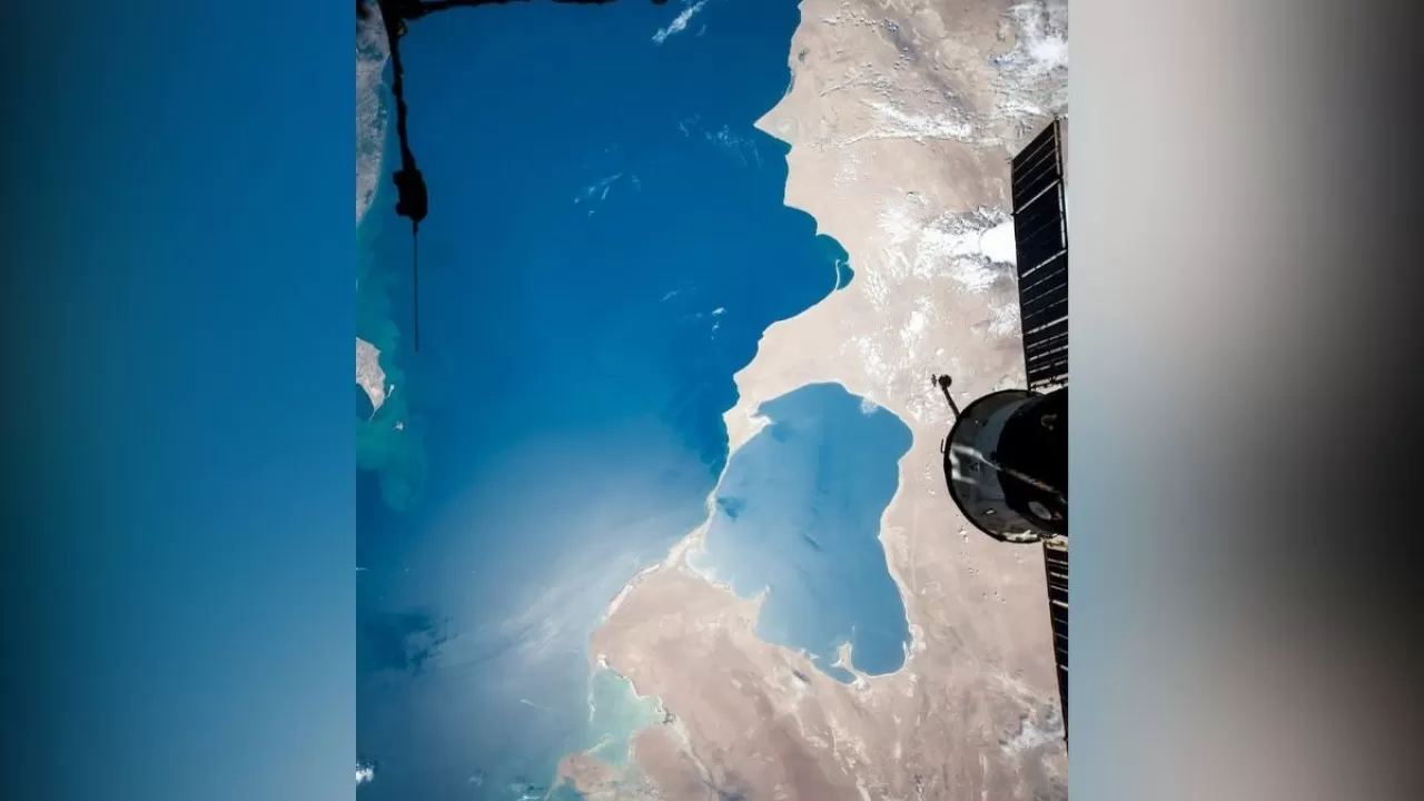 Ресейлік ғарышкер Каспийдің ғарыштан түсірілген суреттерін көрсетті