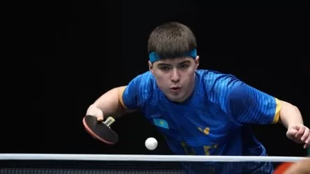 Как Алан Курмангалиев выступает на ЧМ по настольному теннису  
