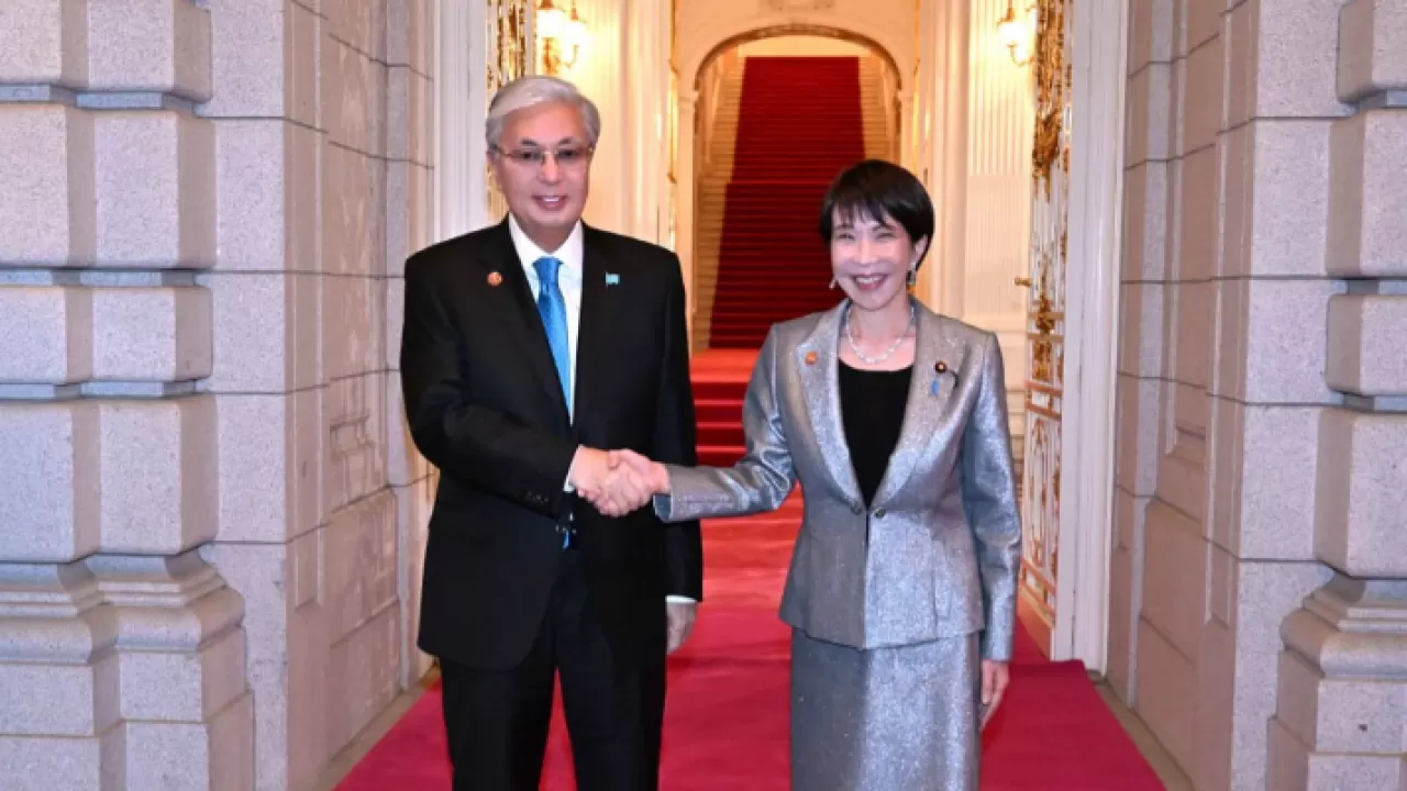 Токаев прибыл во дворец Акасака на прием в Японии 