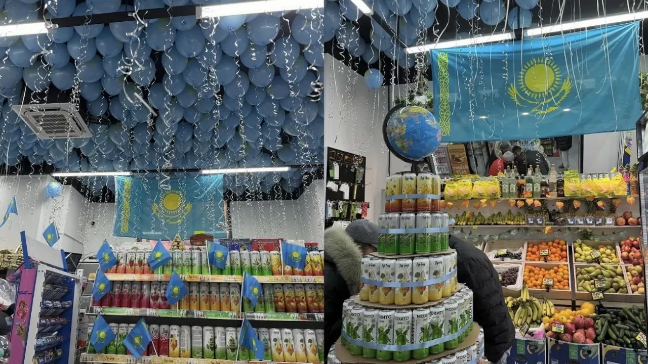 "4000 шар, 1000 ту": Астанадағы дүкен Тәуелсіздік күніне орай ерекше безендірілген