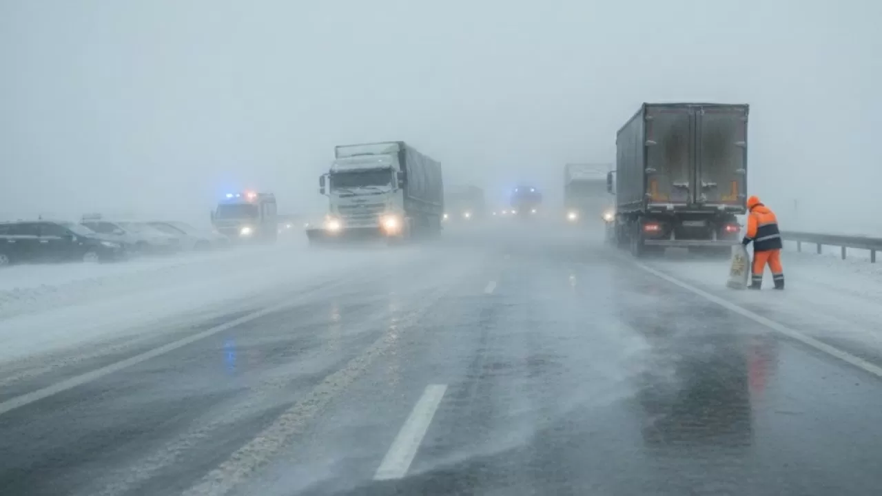 Осторожно, скользко! Гололед и туман накрывают более 10 регионов Казахстана