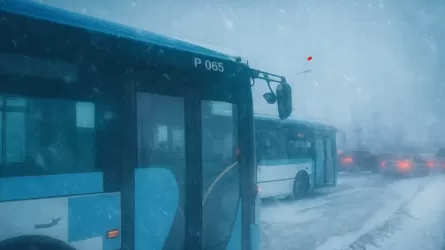 Четыре автобуса приостановили из-за бурана в Астане 