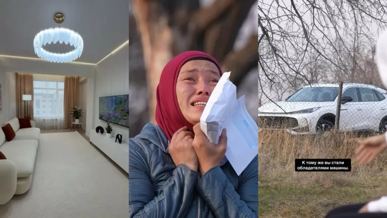 "Күйеуі – мүгедек, әйелінің көзі көрмейді": Бетперделі жігіт тағы бір отбасыға пәтер мен көлік сыйлады