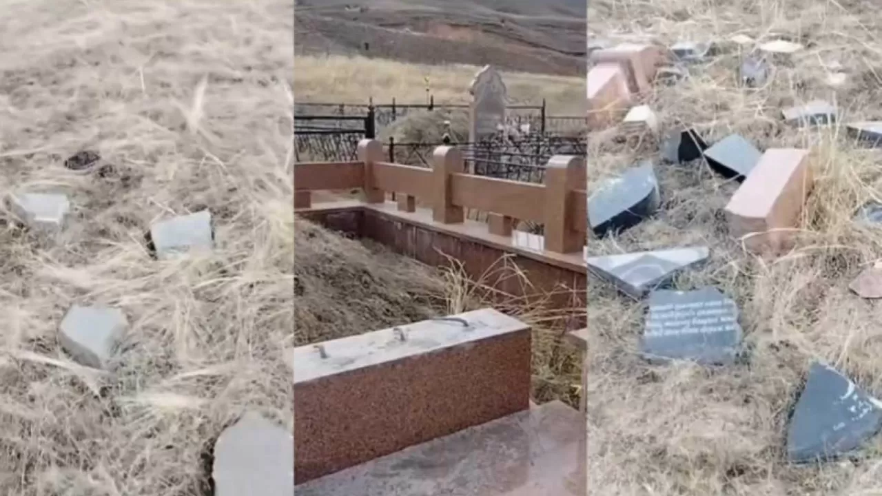 Алматы облысында ер адам зираттағы құлпытастарды бүлдірген 