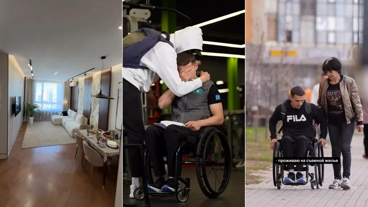 "Анама көмектескім келеді": Маскадағы жігіт арбаға таңылған чемпионға үй сыйлап, ақша берді