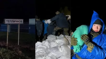 Юные гвардейцы работают в четыре смены, воздвигая дамбы в СКО 