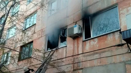 Троих детей спасли при пожаре в Павлодаре с помощью спасательных колпаков