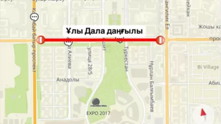 Водителям Астаны придется объезжать еще один участок Улы Дала 