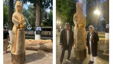 Скульптуру взбивающей кумыс женщины создали мастера из Карагандинской области  
