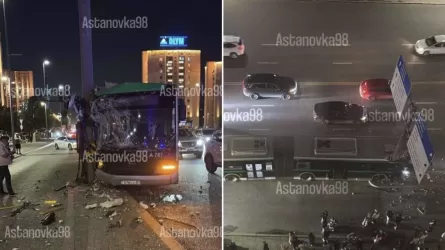 Астанада жолаушылар автобусы апатқа ұшырады 