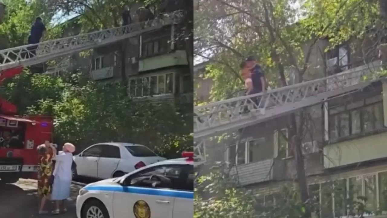 Алматы облысында полицейлер өртенген үйден 3 бала мен анасын алып шықты