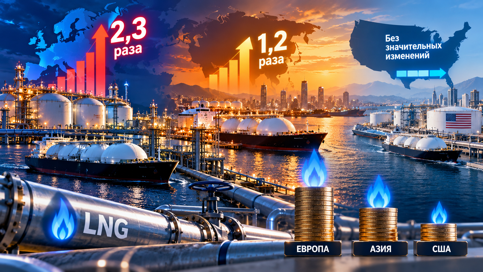 Газ в Европе подорожал в 2,3 раза 
