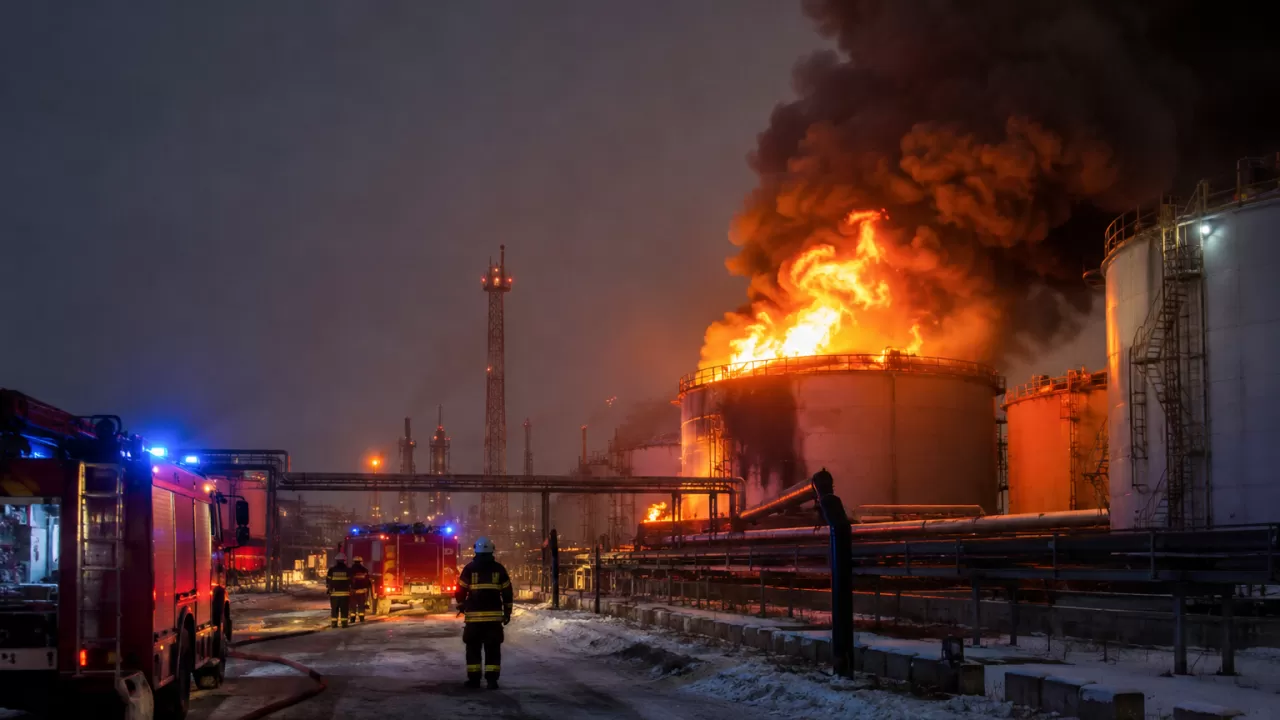 Крупнейшая нефтебаза Подмосковья загорелась после атаки дронов