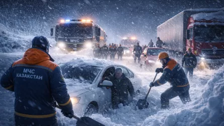 Снежный занос заблокировал сразу восемь машин в области Абай 