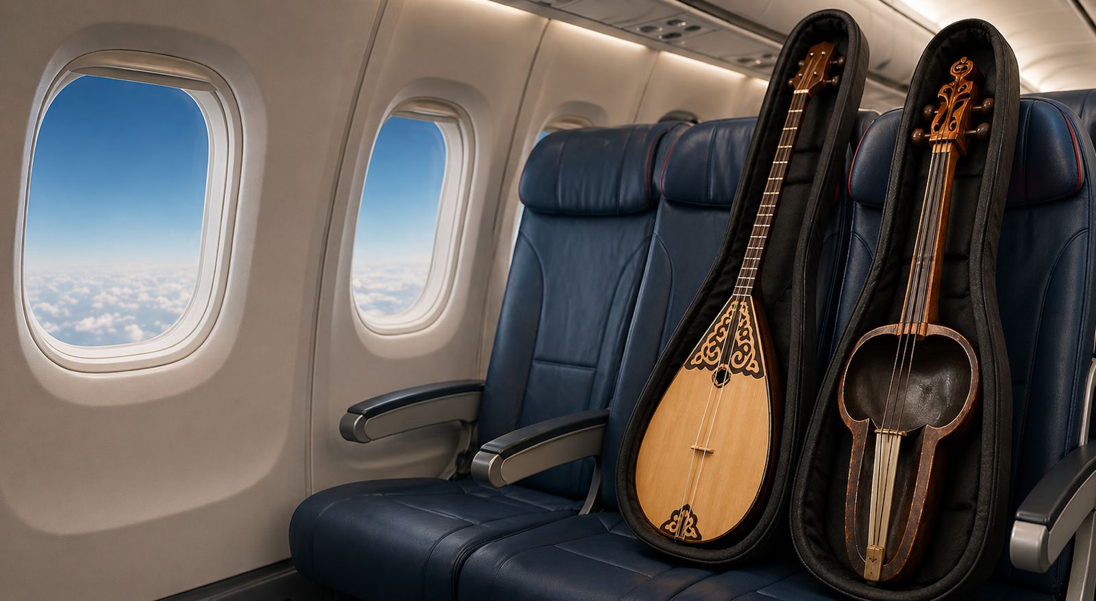 Домбыра мен қобызды ұшақ ішінде алып жүруге рұқсат етілмек