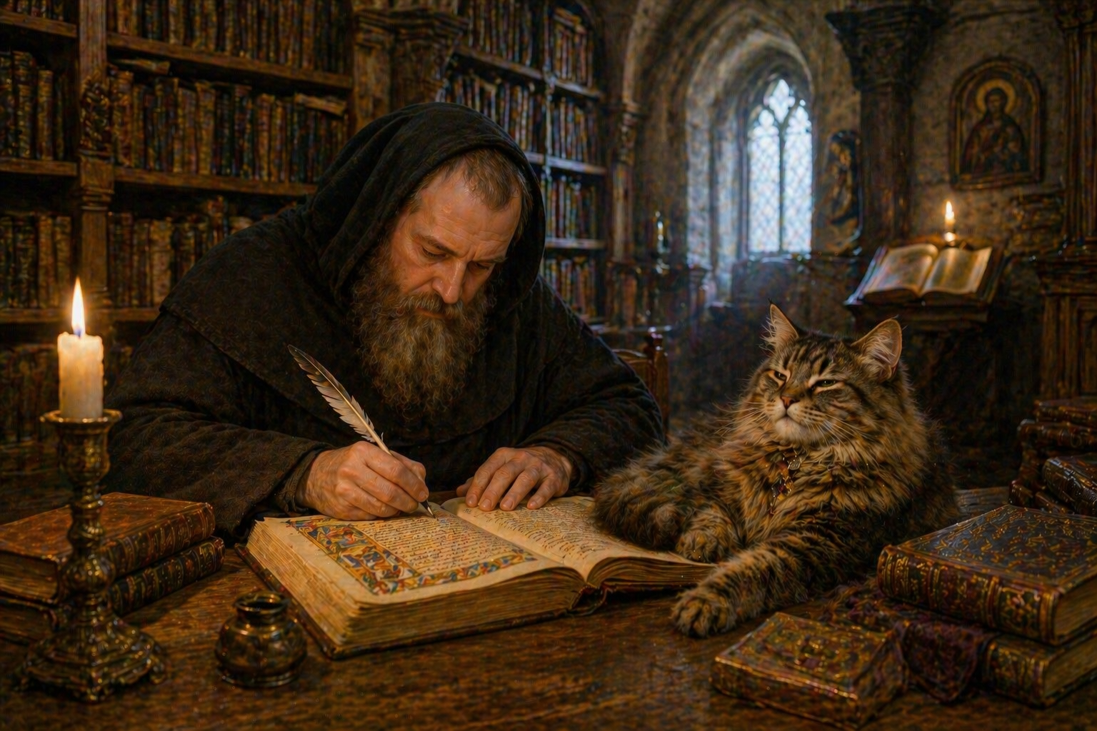 За что средневековый монах проклял кошку: причина удивит  