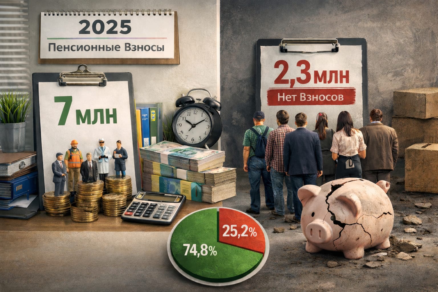 25% работников Казахстана не получают пенсионные взносы