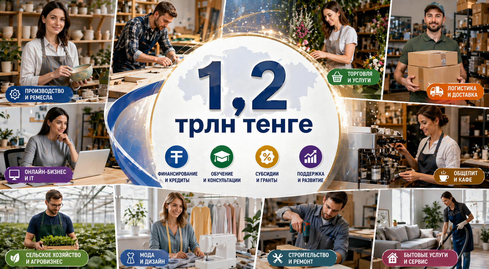 Льготные кредиты на 1,2 трлн тенге дадут МСБ Казахстана 