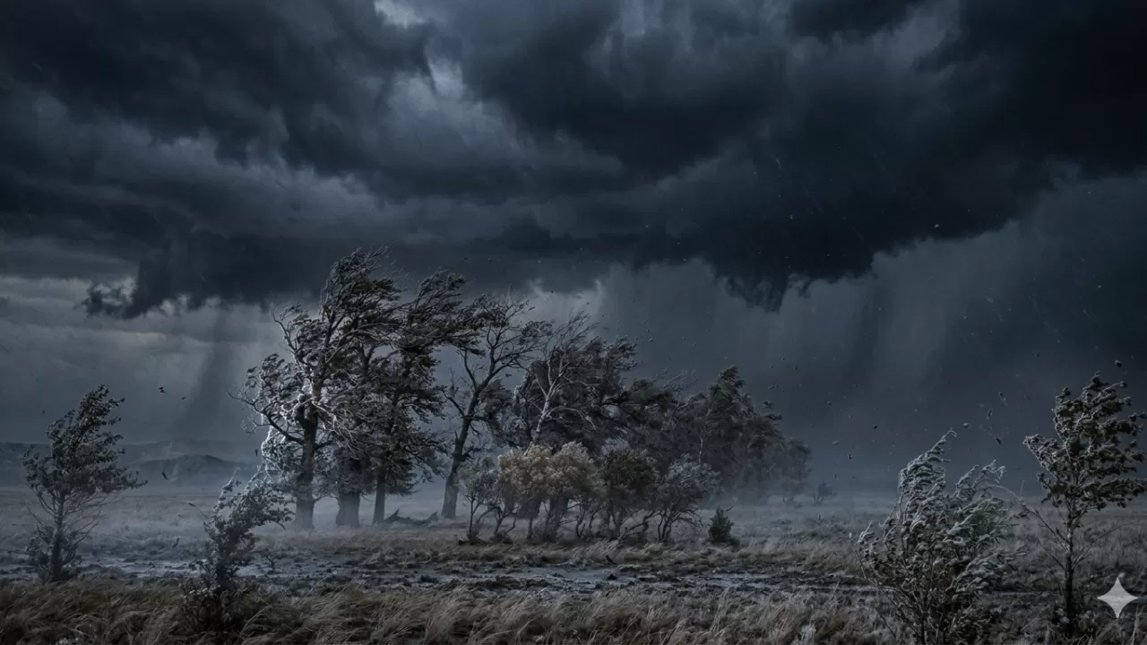 Заморозки, снег и ветер: на Казахстан обрушился мощный атмосферный фронт