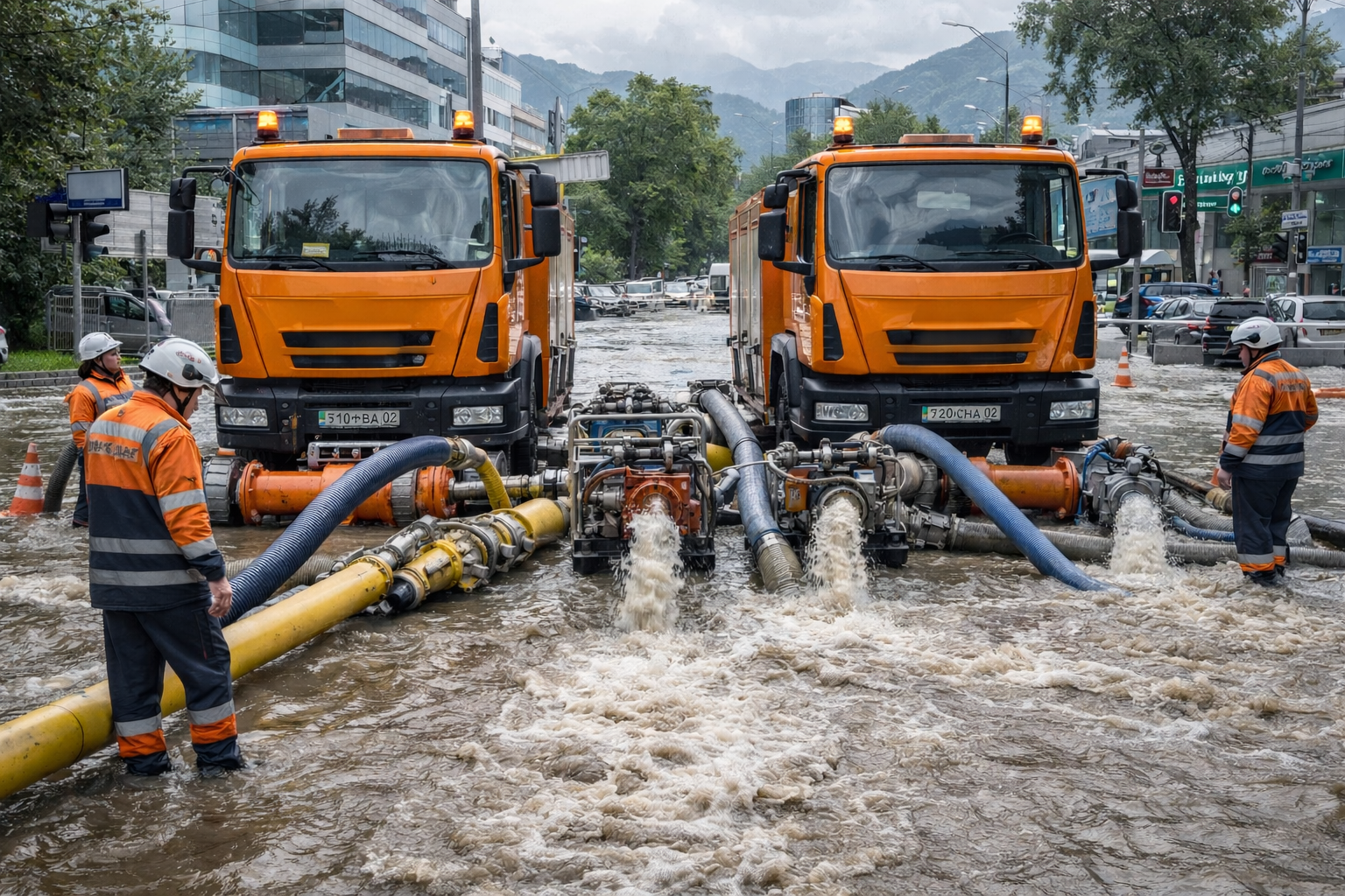 Ливни в Алматы: службы перевели на круглосуточный режим  