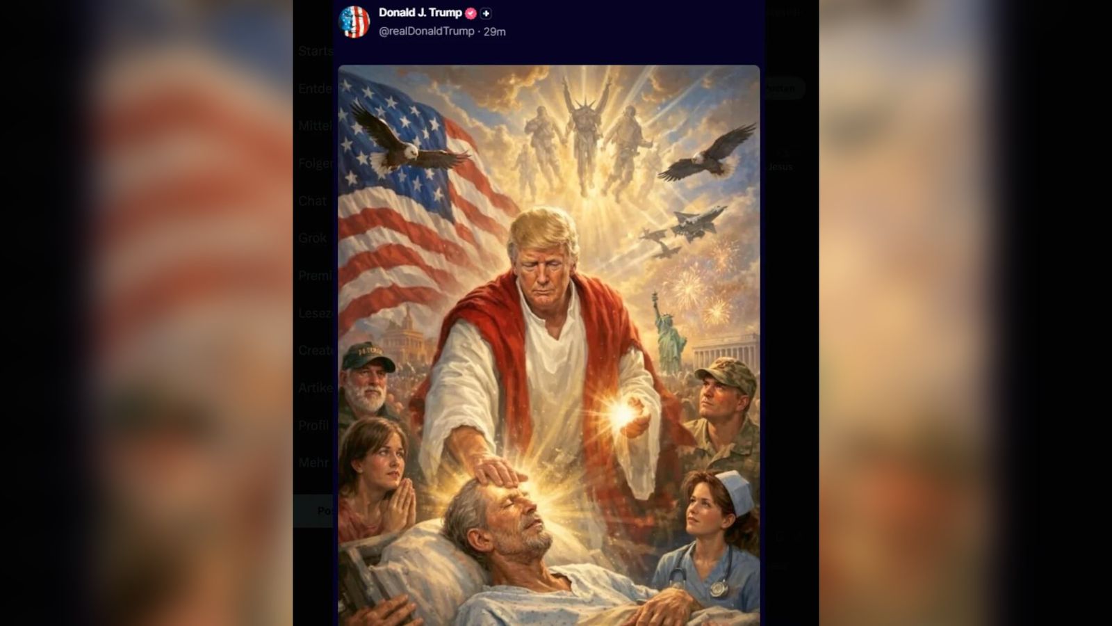 Трамп даулы суретін өшіріп тастады, алайда Рим Папасы сынауын тоқтатпай жатыр